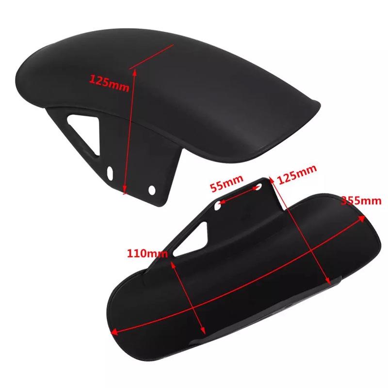 GN125 Retro Matte Black Front & Rear Motorcycle Fender Mudguards