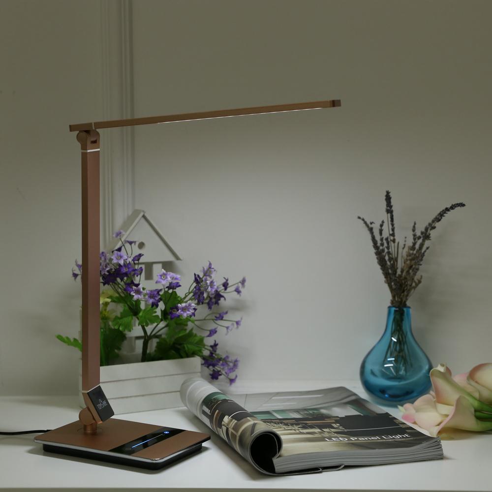 Tomshine Foldable Dimmable Touch Sensitive Control LED Desk Lamp 8.5W 500LM 3 Color Temperature 3000K 4500K 6000K Stepless   Brightness Eye-C