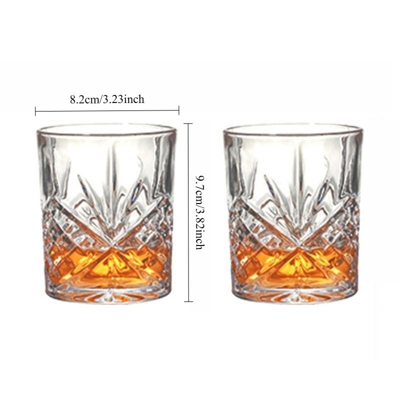 

330ml/350ml 2pcs Sets Elegant Transparent Foreign Wine Glass Creative Whiskey Glass Classical Cup Party Bar Carved Wine Glass 2pcs