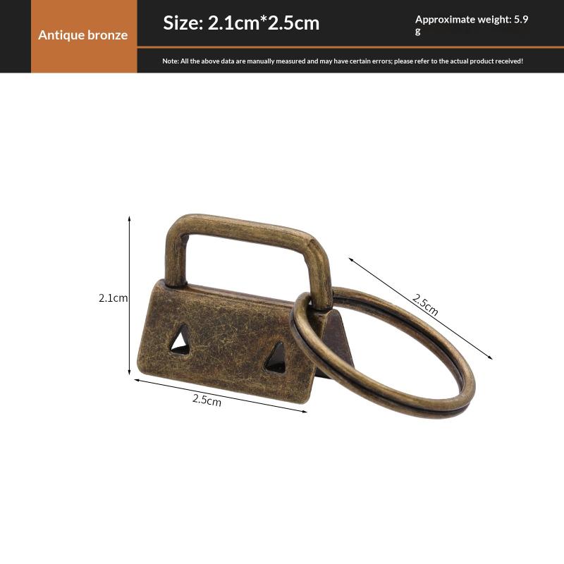 

10Pcs/Set 25Mm Cotton Tail Clip Key Fob Hardware With Rings For Bag Wristlets With Fabric Ribbon Webbing Embossed