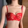 Women Sexy Lace Push Up Bra Small Chest Gathered Soft Steel Ring Anti Sagging Adjustment Half Cup Bra Underwear