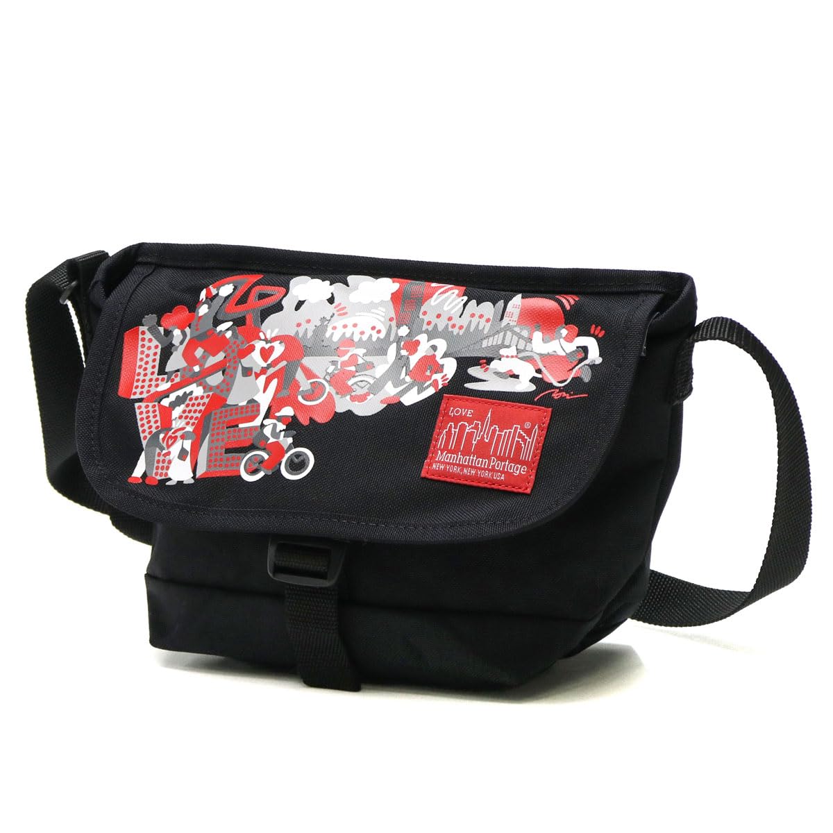 

Genuine Messenger Bag MP1603ART23 Casual Messenger Bag Canvas Art Print 2023 Black [Manhattan Portage] [Official] чорний