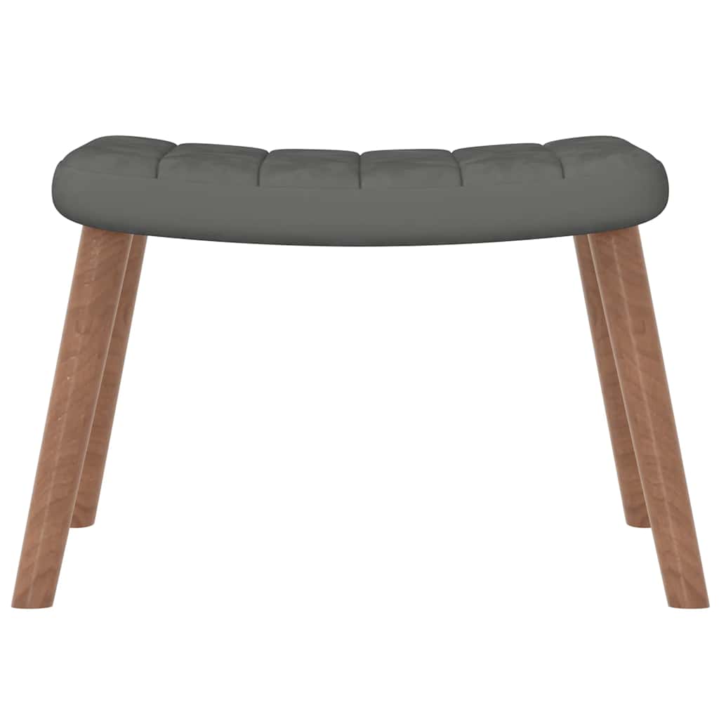 Rocking Chair with Footstool Velvet Dark Grey
