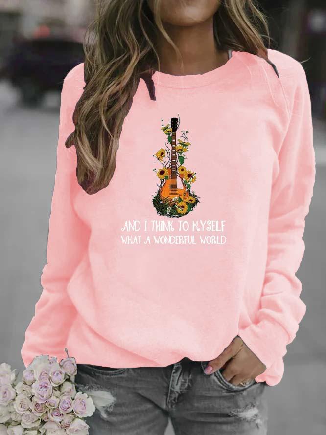 2026 Women's Printed Round Neck Hoodie
