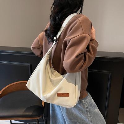 Casual Canvas Bag Fashionable Large-capacity Tote Bag Commuter Simple Single-shoulder Crossbody Bag