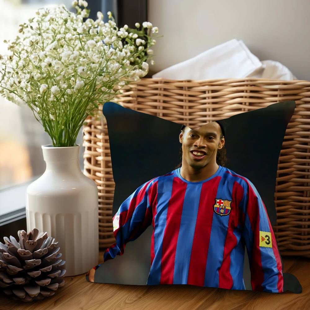 R-Ronaldinho Sport Football Star Pillow Cushion Cover Pillowcase Living Room Sofa Home Decor Customized