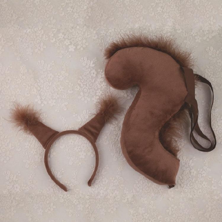 Squirrel Ear Heandband and Squirre Tail for Kid Adult Halloween Cosplay Parties