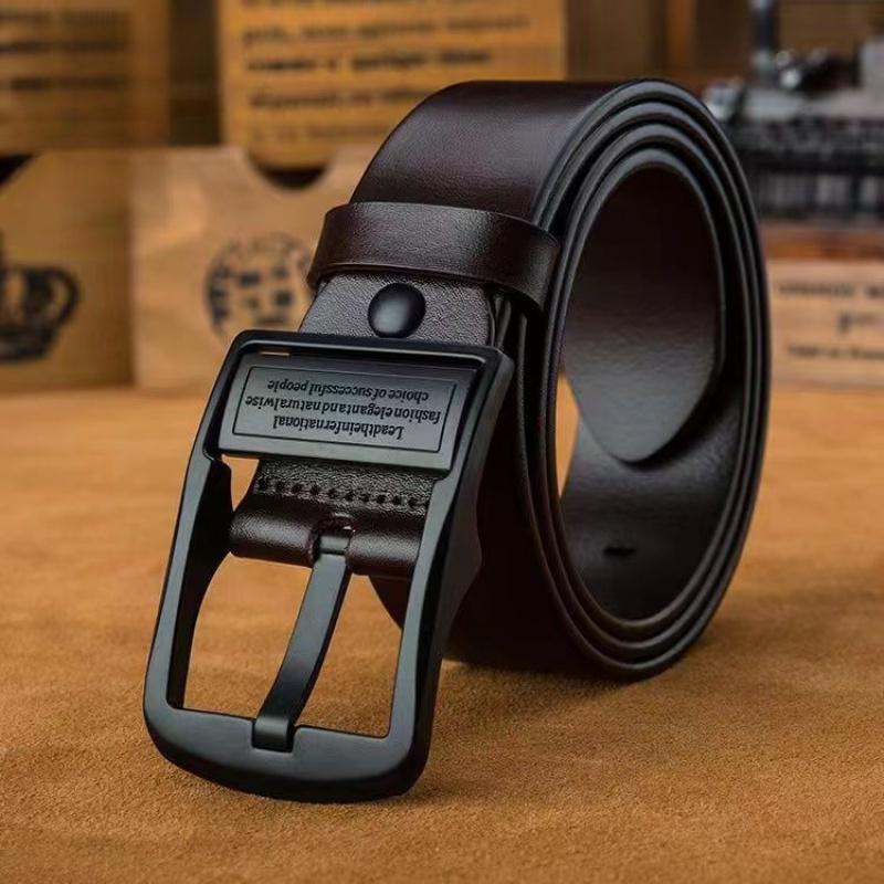 

Мужской ремень из натуральной коровьей кожи, ремень из коровьей кожи с пряжкой в стиле ретро, двусторонний ремень, ремень для повседневных брюк в деловом стиле 110cm кофейный/чёрный