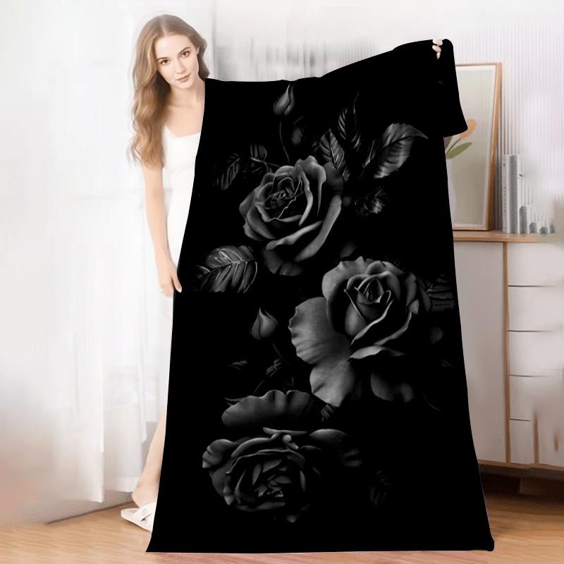 Dark Rose Mysterious High-End Textured Bath Towel, Perfect for Beach Gift for Ladies Christmas