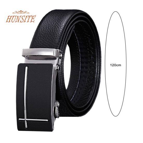 Men Autumatic Belt Business Formal Belt Smooth Faux Leather Alloy Buckle Anti-break Great Durability Anti-slip Men Meeting Commute Suit Pants Belt