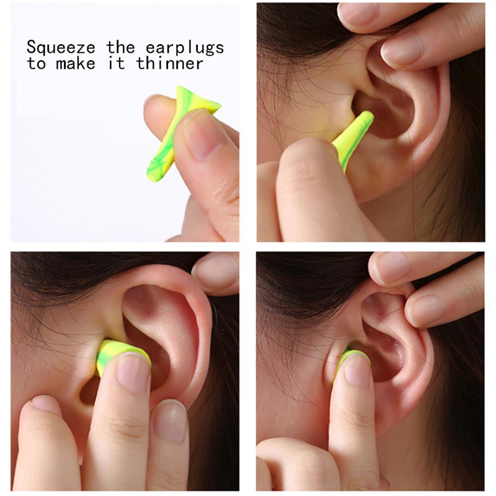 10Pcs Soft Sleep Ear Plugs Noise Reduction Sound Insulation Slow Rebound Earplugs Soundproof Anti-Noise Sleeping Aid Ear Care