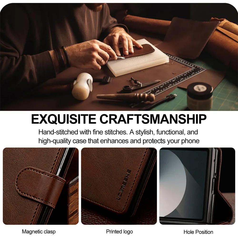 Wallet PU Leather For Samsung Galaxy Z Fold 7 6 5 4 3 Fold7 Fold6 Fold5 Fold4 5G Phone Case with Card Holder Book Cover