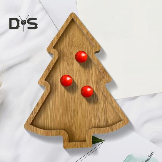 Christmas Tree Shaped Tray Wooden Charcuterie Dessert Boards Steak Dinner Plate Safe Easy To Clean Serving Platter for Parties Events