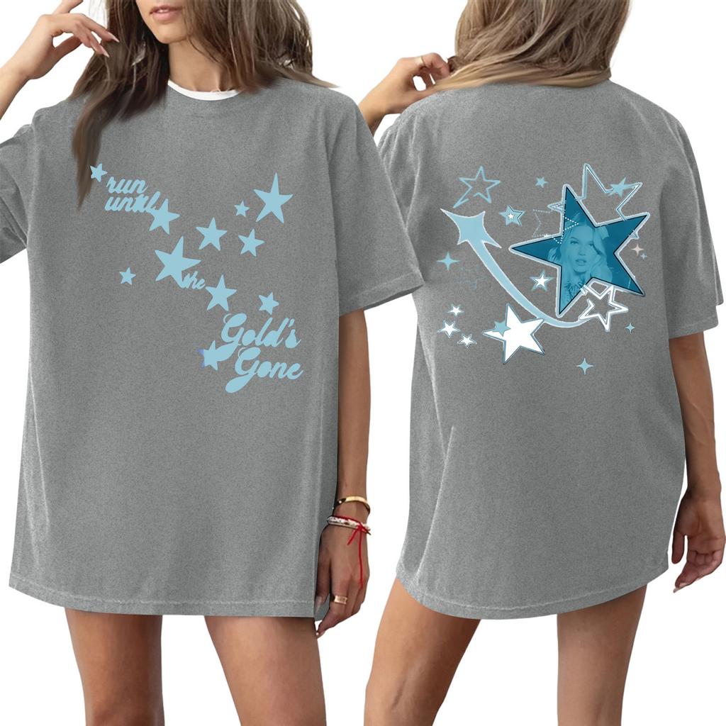 Women's Casual Printed Round Neck Pullover Short Sleeve Top