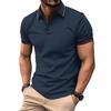 New Men's Casual POLO Shirt Ribbed Lapel Fashion Buttons Business Solid Colour Versatile T-shirt Tops