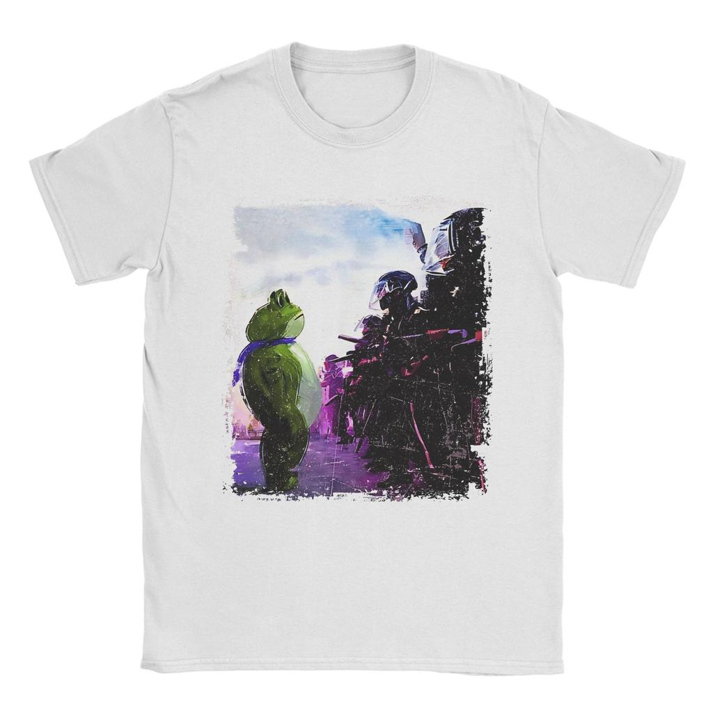 Oversized T-Shirt Resist Portland Frog Protest Cotton T-Shirts Resistance Novelty Tshirt for Men's Summer Short Sleeve Clothes