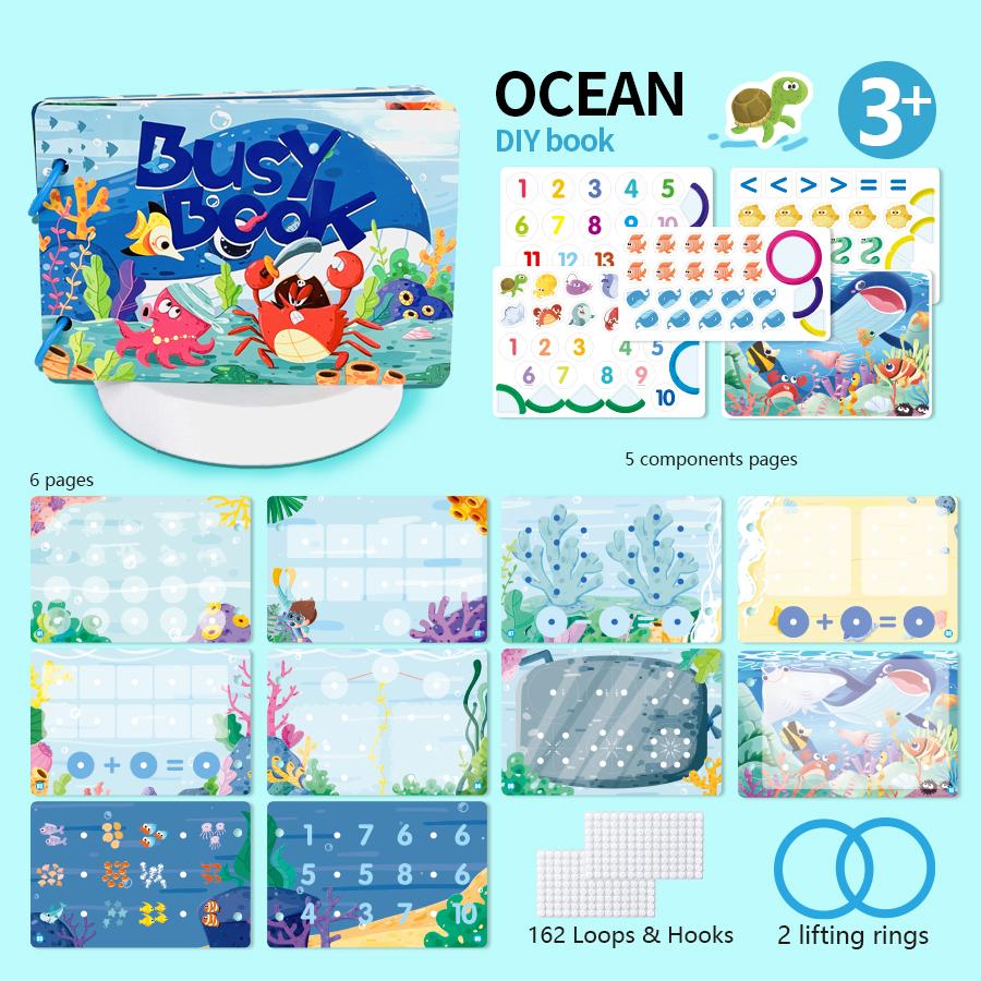 Montessori Toys Quiet Book My First Busy Book DIY Puzzle Dinosaurs Fruits Animals Transportation Matching Game Educational Toys