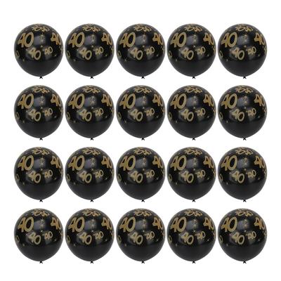 20pcs 12in Latex Balloons 40th Birthday Wedding Anniversary Party FavorsBlack