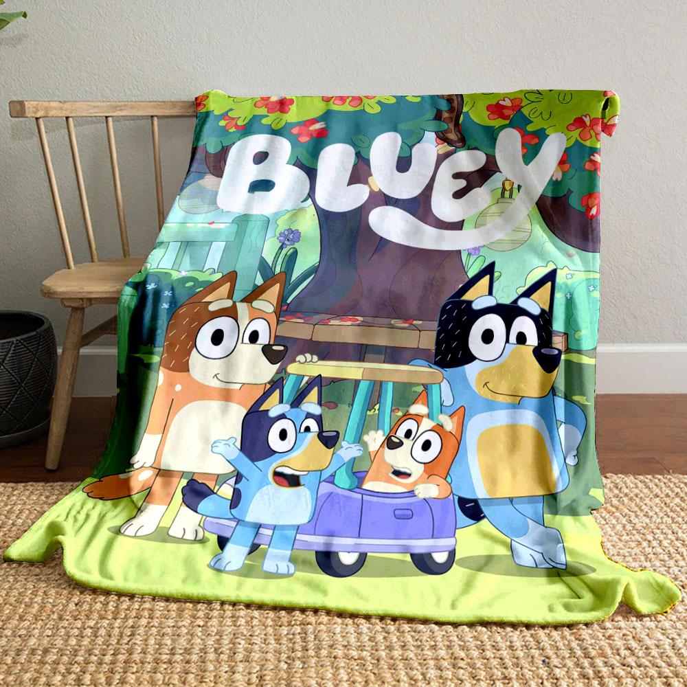 

Bluey Family Cartoon Blanket bedroom Blanket for Livingroom Couch lunch break Soft Cozy throw for Friend s festival Gift 80cm x 120cm