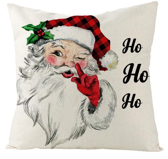

Christmas Pillow Cover Christmas Oil Painting Set Photo Linen Home Cushion Cover Premium Durable Quality Useful 45*45cm