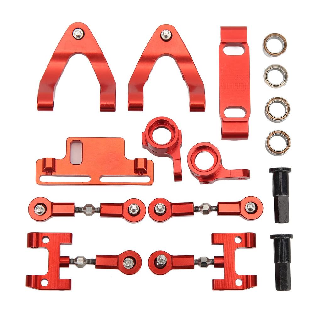 Garsent Metal Upper Lower Swing Arm Steering Cup Set for WPL D12 RC Replacement Aluminum Alloy High Strength RC Upper Lower Arm Steering Cup Set Car,