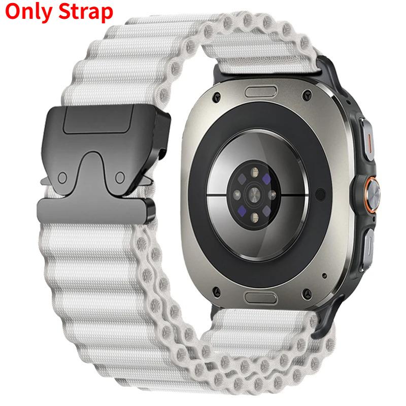 Pasek/Etui 2W1 dla Samsung Galaxy Watch Ultra(2025) 47mm Ultra(2025) 47mm Metalowa Stopowa Koperta Nylonowa Pętla Bransoleta Luksusowa Pokrywa