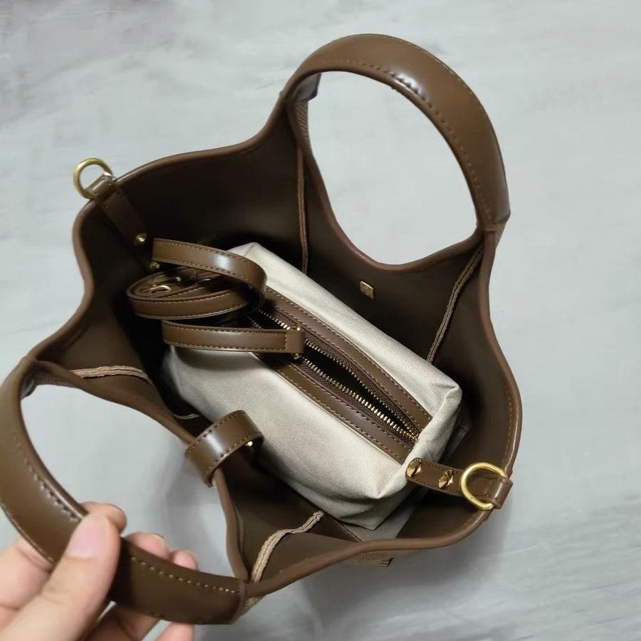 Women's Vegetable Basket Standard Cloth Bag Large Capacity Niche Design PU Sub-mother Bucket Bag