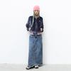 999Hyumeoniti Full Length Denim Skirt (Stone Black)