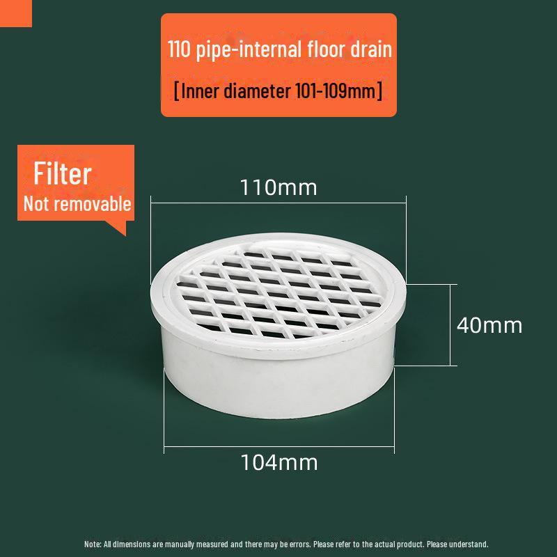 

ПВХ слив для пола: Фильтр для труб балкона и крыши 75 мм, крышка канализации 110 мм, круглая конструкция с защитой от засоров.