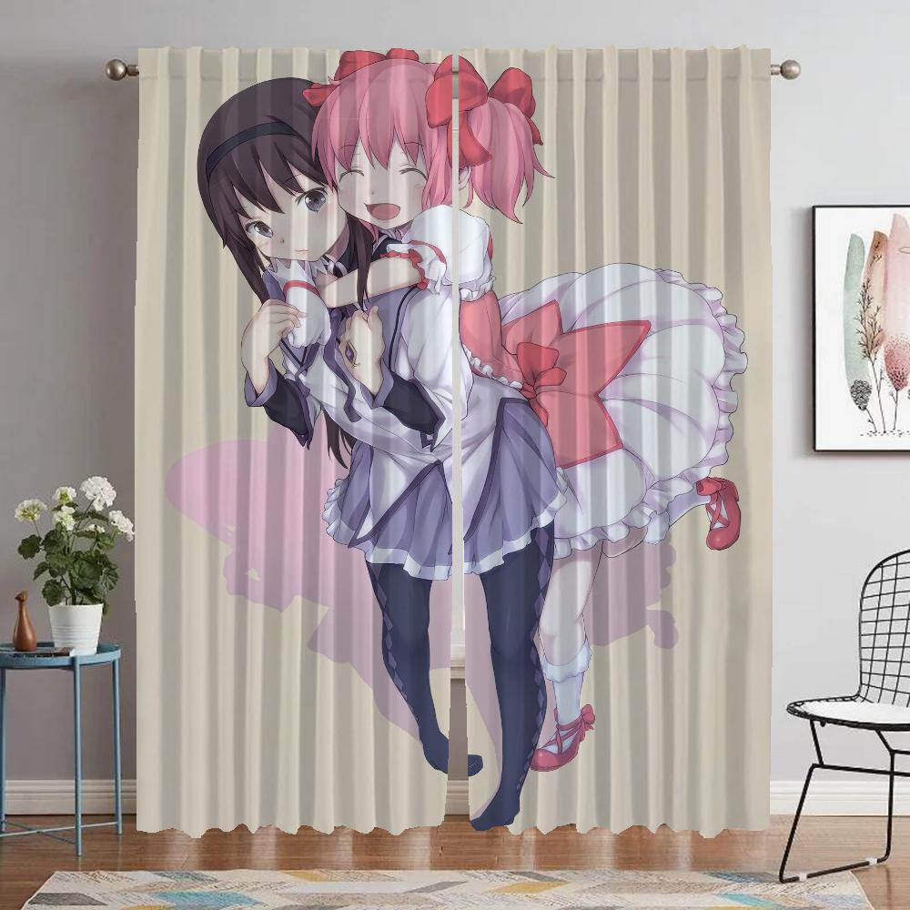 Perdeler Çocuk Odası Puella Magi Madoka Magica Ev İç Mekan Perdeleri Kamera Gölgelikleri için Oturma Odası Perdesi Cadılar Bayramı Dekorasyonu