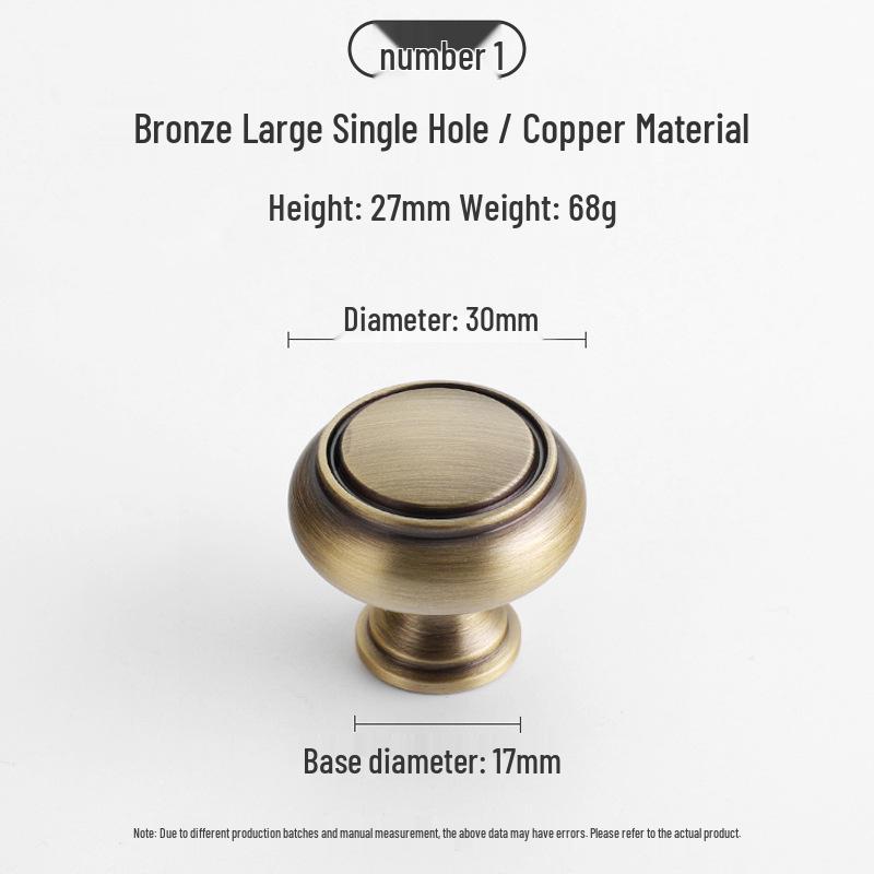 Antique Bronze Round Ball Cabinet Drawer Pull Handle