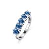 JAIWEN S925 Sterling Silver Rings Moissanite Gemstone Eternity Band Ring Moissanite Jewelry Women Wedding Promise Stackable Ring