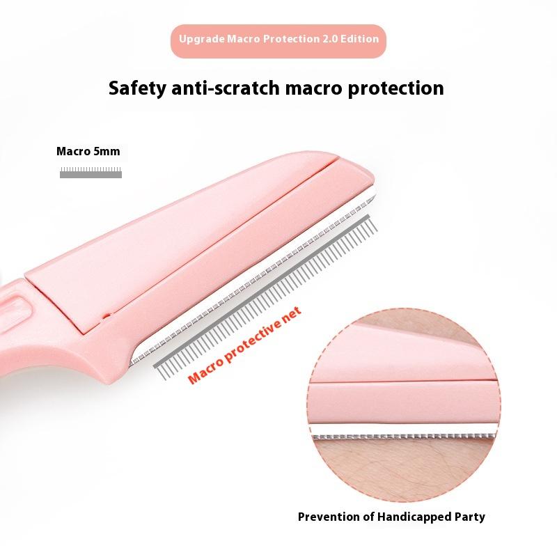 Recortador de cejas plegable de seguridad, afeitadora de cejas para mujer, antiarañazos, juego para principiantes, herramienta de belleza con cuchilla reemplazable.