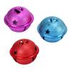 15pcs Jingle Bells Colorful 40mm Iron Material Painted Hollow Pentagram DIY Matte Craft Bells for Jewelry Pendants