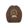 Li Ning X Bruce Lee Collaboration Kung Fu Series Pattern Printed Round Neck Loose Pullover Sweatshirt Unisex Sweatshirt Clay-Brown AWDTC75-2