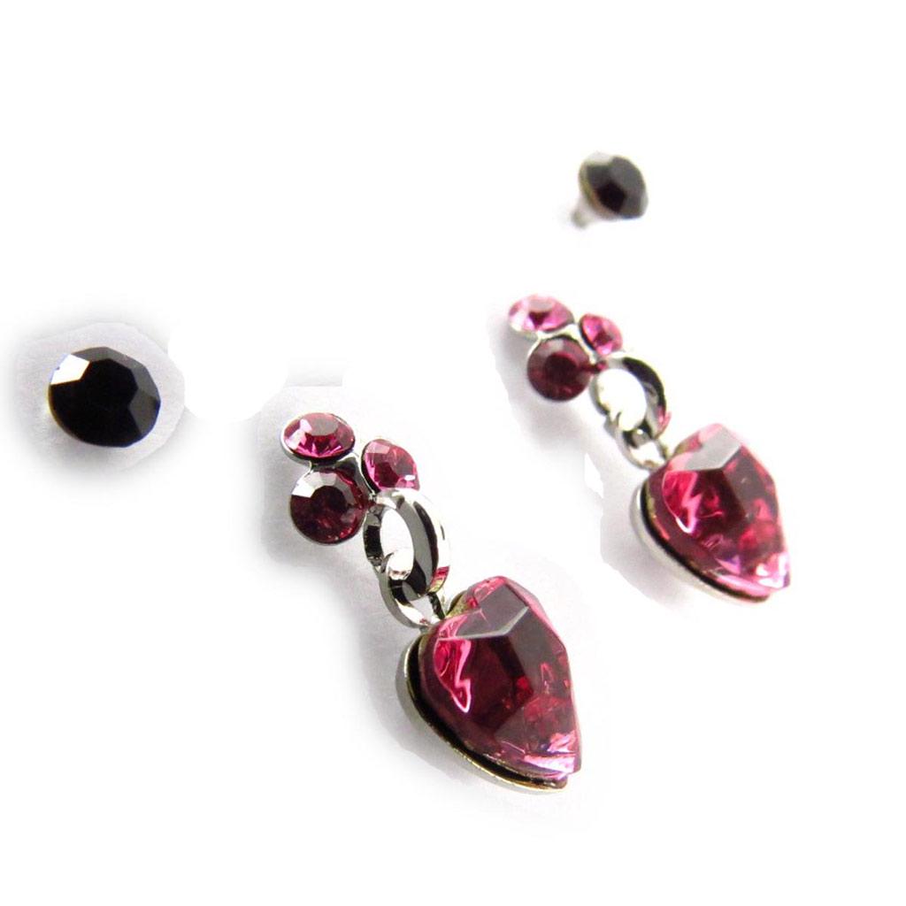 Les Trésors De Lily [J2298] - 2 Pairs of Pink 'Sissi' Earrings