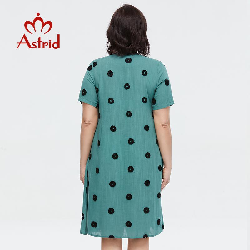 Astrid Women's Summer Dress 2023 Elegant Dress Cotton Oversize Office Polka Dot Embroidery Design Pocket Long Dresses for Women