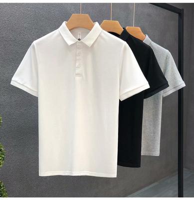 Polo da uomo a tinta unita a maniche corte slim fit casual leggera estiva con bottoni