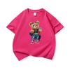 Trendy Girl Bear With Sunglasses Graphic Tee Kids 100 Cotton Crew Neck Casual T Shirt Short Sleeve Muticolor Top For Girls Boys