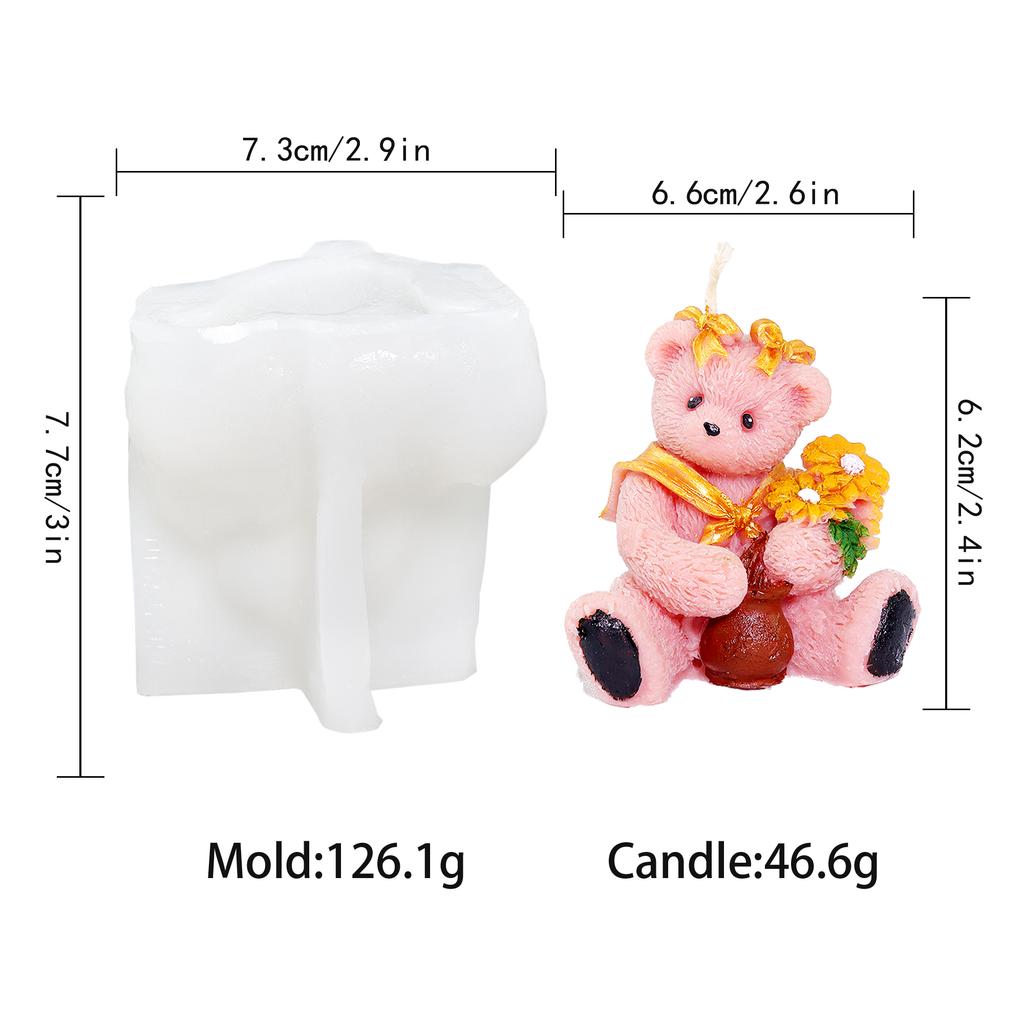 3D medvídek silikonová forma na svíčky zvířátka roztomilý pár medvídků forma na epoxidovou pryskyřici domácí dekorace nástroje na výrobu mýdla romantický svatební dar