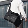Large Capacity Men's Oxford Cloth Travel Bag: Expandable Shoulder Bag with Wet/Dry Separation for Business Trips and Gym.