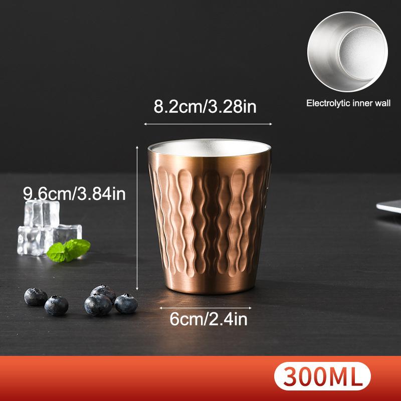 304 Edelstahl Kaltwasser Getränkebecher Doppelwand Bier Verbrühschutz Fallschutzbecher Milchbecher für Küche Trinkgeschirr Bar