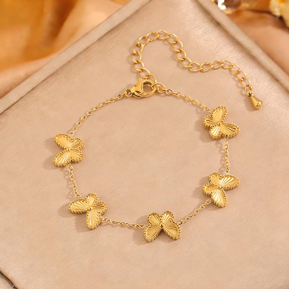 Korean Fashion Titanium Steel Diamond Inlaid Women's Luxury Bracelet