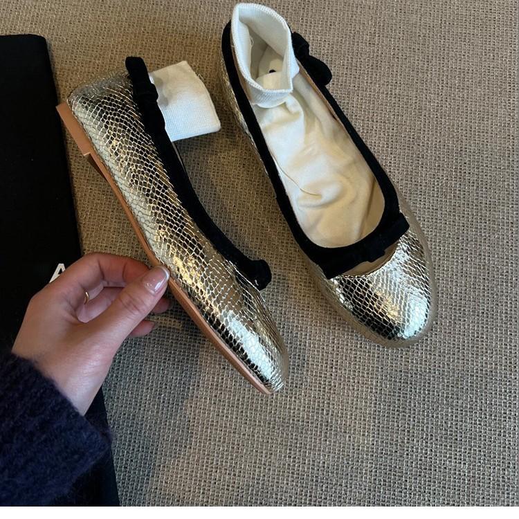 Early spring single shoe girl 2025 new retro fairy evening ballet flat bottom shallow mouth gentle one pedal commuting ladyshoes