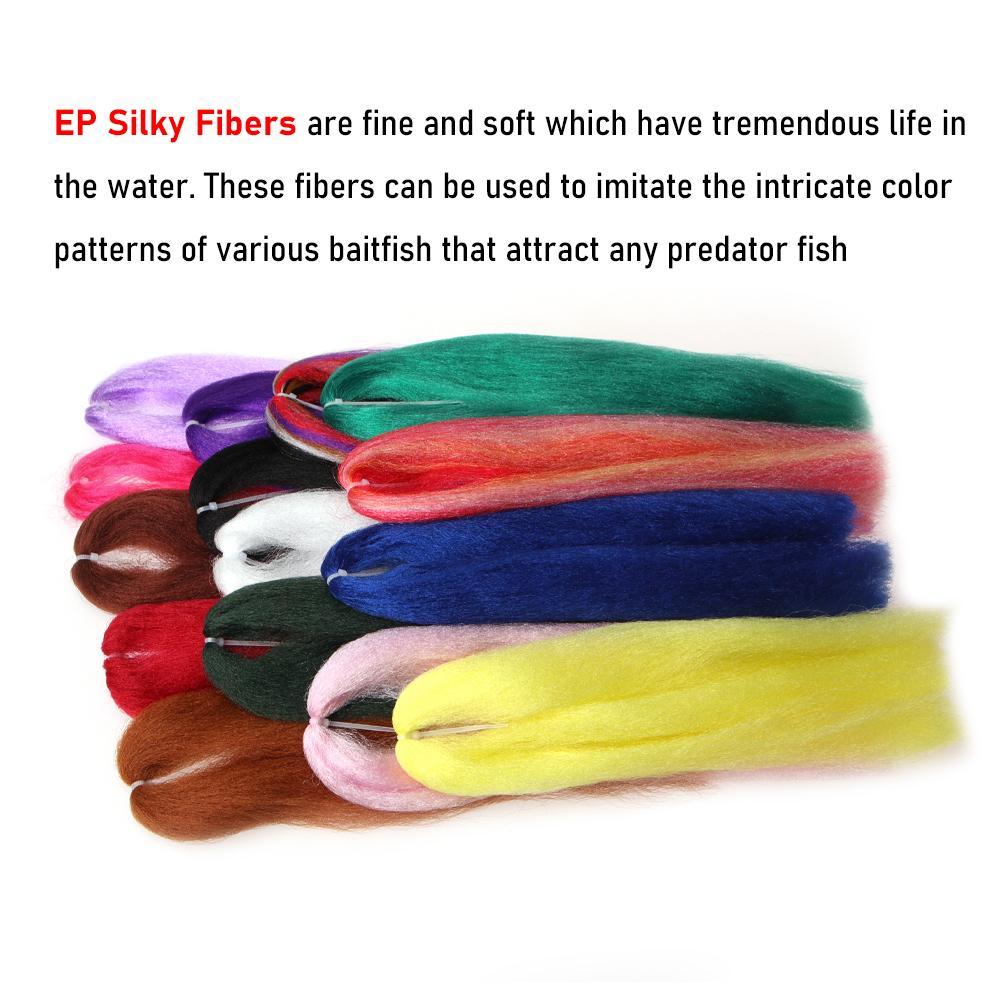 1 pachet material sintetic pentru legarea muștelor moale EP fibră mătăsoasă, păr lung, pentru momeală de pescuit, momeală, momeală