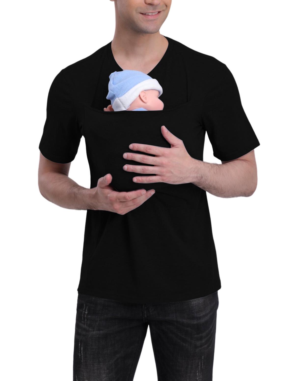 

European American Cotton Kangaroo Pocket Multi-Functional Long-Sleeve T-Shirt XL