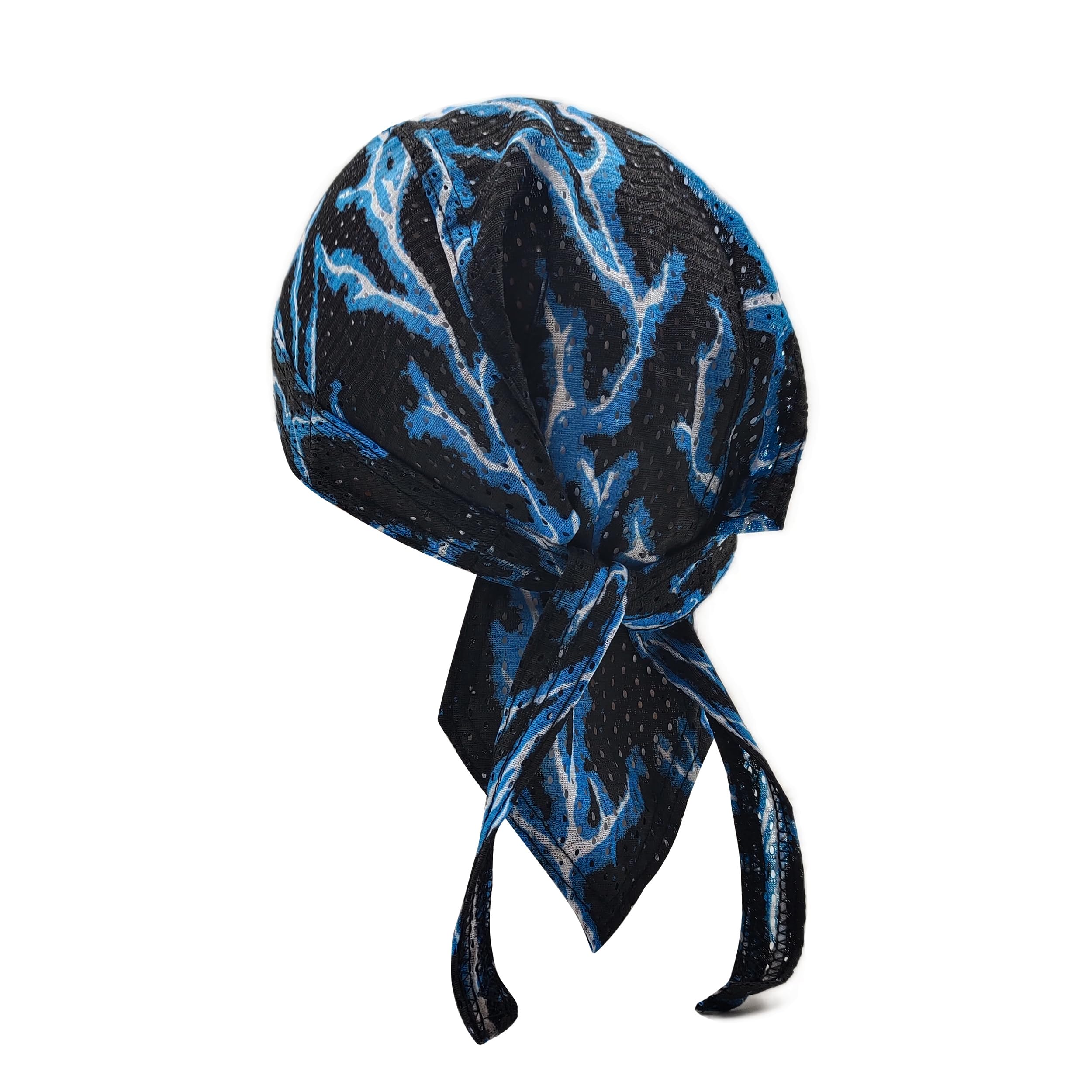 

Trifong Bandana Cap Men s - Black Raiden Pattern, 100% Cotton, Breathable Mesh & Double Sweat Absorption Structure, Quick Drying, Summer Outdoor Hat,