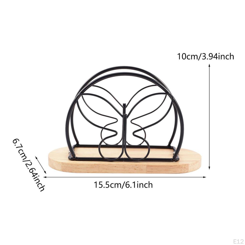 Kreativer Schreibtisch-Serviettenhalter mit Holzsockel für Zuhause und Küche