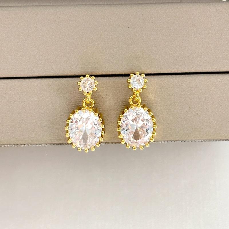 Summer Fashion Earrings Women S Premium Earrings Zircon Oval Earrings Pendant Earrings
