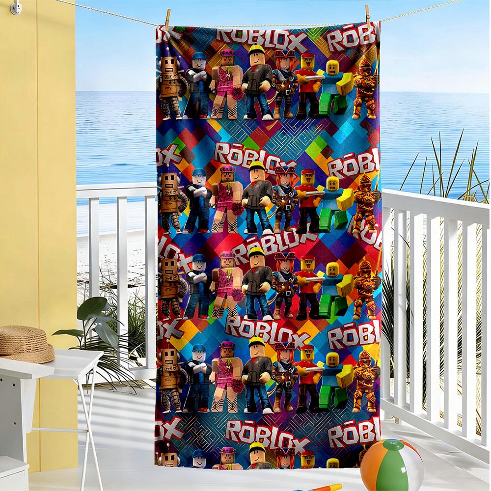 Roblox Beach Towel Quick-Dry Soft Microfiber Comfortable Lightweight Portable for Swimming,Beach,Camping, Travel, Beach Accessories,Gym
